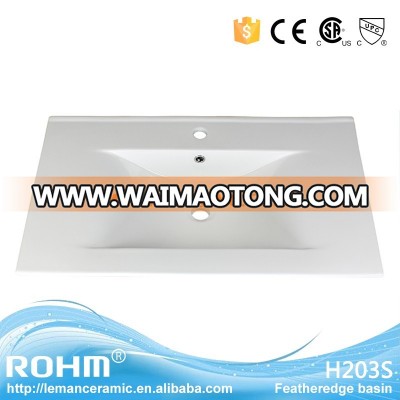 28 inch CE/CSA/UPC ceramic cabinet thin basin sink for bathroom vanity H-203